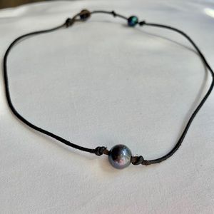 Blue Pearl Choker Necklace